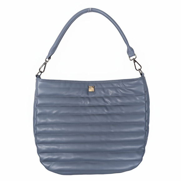 Think Royln Vegan Faux Leather Shoulder Reese Blue Quilted Crescent Hobo NWOT - Picture 1 of 6